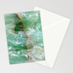 Crystalized Pale Green Quartz Slab with Copper Vein Stationery Card Gallery Image 2