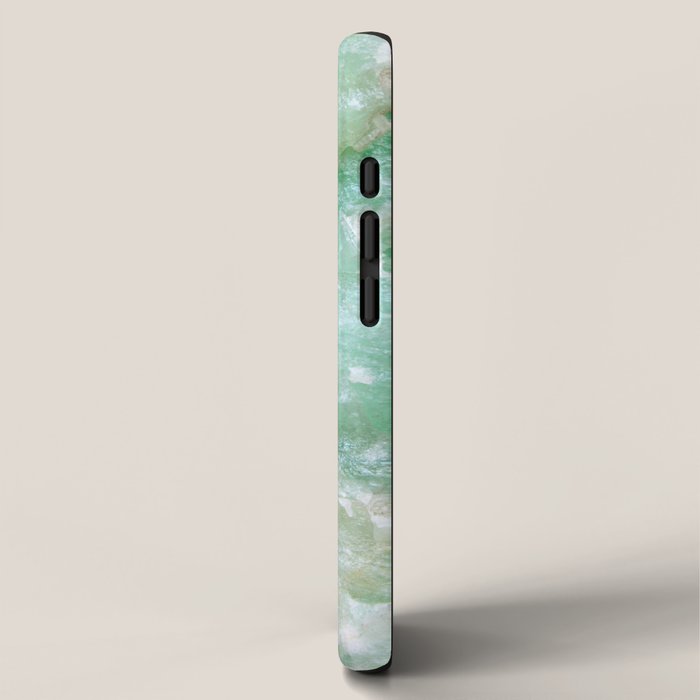 Crystalized Pale Green Quartz Slab with Copper Vein iPhone Case Gallery Image 2