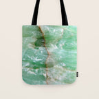 Crystalized Pale Green Quartz Slab with Copper Vein Tote Bag Gallery Image 1