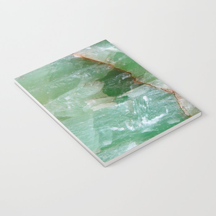 Crystalized Pale Green Quartz Slab with Copper Vein Notebook Gallery Image 3