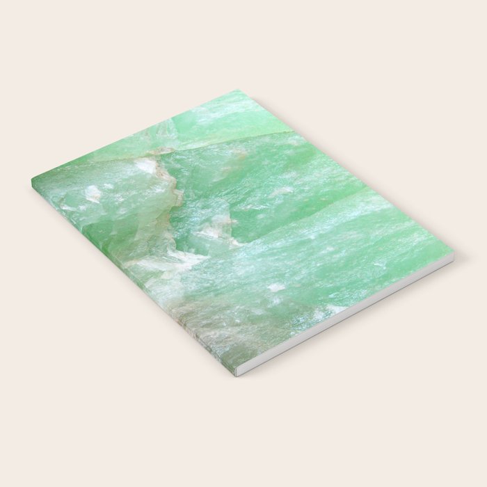 Crystalized Pale Green Quartz Slab with Copper Vein Notebook Gallery Image 1