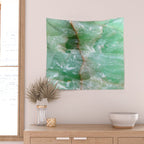 Crystalized Pale Green Quartz Slab with Copper Vein Wall Tapestry Gallery Image 2