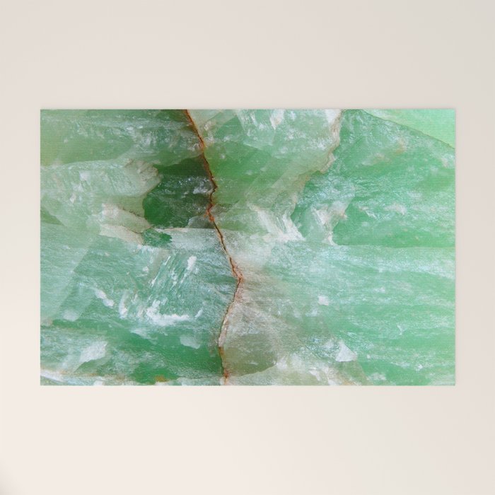 Crystalized Pale Green Quartz Slab with Copper Vein Welcome Mat Gallery Image 1