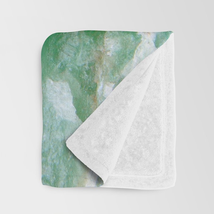 Crystalized Pale Green Quartz Slab with Copper Vein Throw Blanket Gallery Image 3