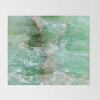 Crystalized Pale Green Quartz Slab with Copper Vein Throw Blanket Gallery Image 2