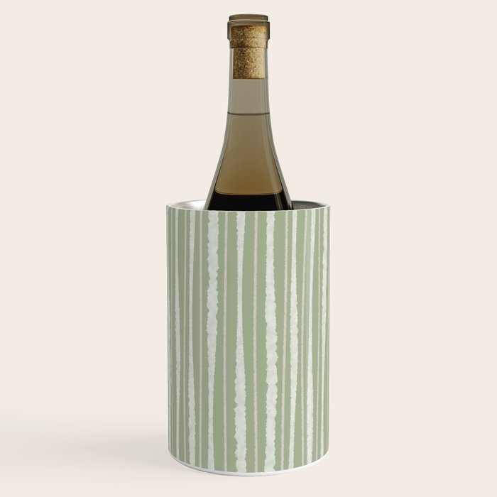 Organic Watercolor Striped Pattern in Sage Wine Chiller Gallery Image 3