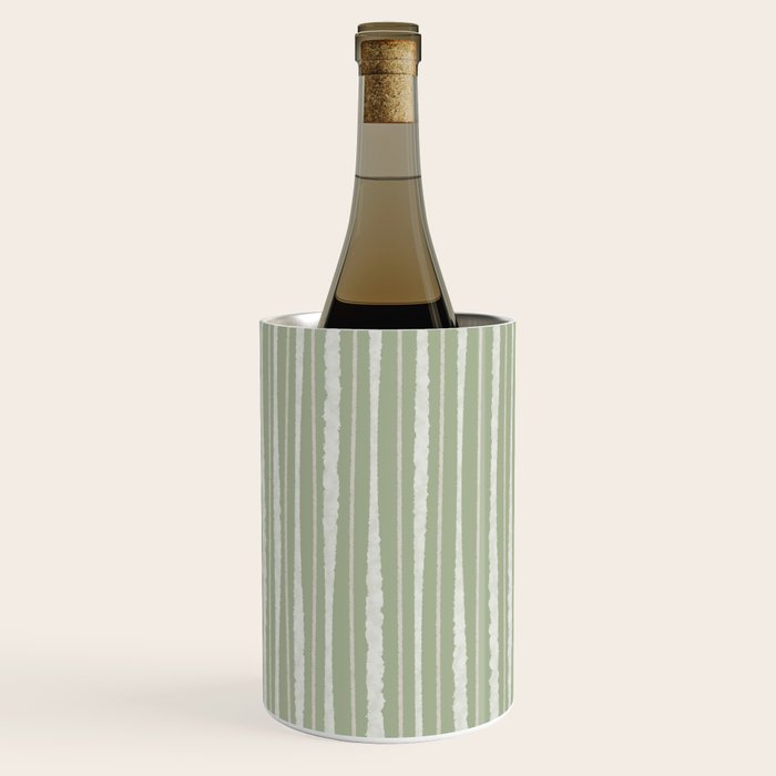 Organic Watercolor Striped Pattern in Sage Wine Chiller Gallery Image 2