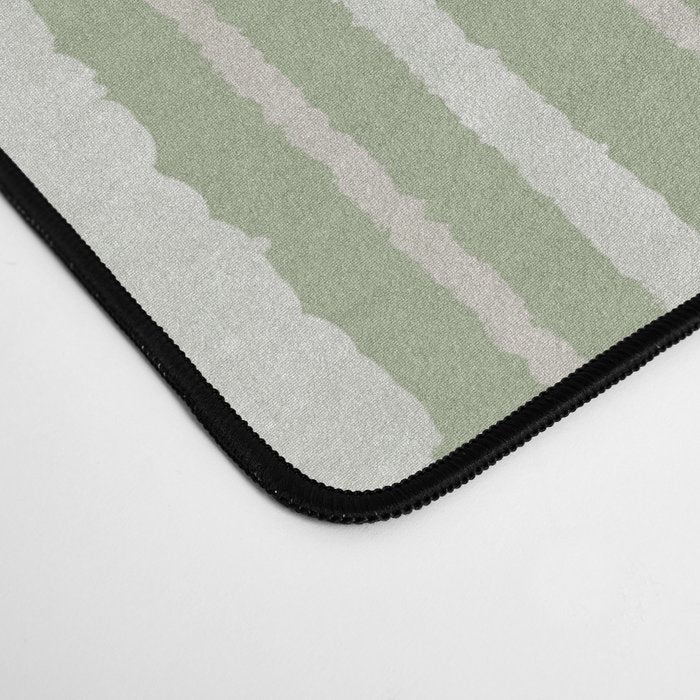 Organic Watercolor Striped Pattern in Sage Desk Mat Gallery Image 4
