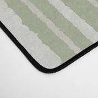 Organic Watercolor Striped Pattern in Sage Desk Mat Gallery Image 4