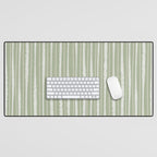 Organic Watercolor Striped Pattern in Sage Desk Mat Gallery Image 1