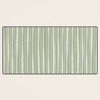 Organic Watercolor Striped Pattern in Sage Desk Mat Gallery Image 3