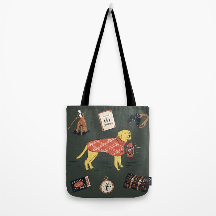 Vintage Camping Labrador Dog  Tote Bag Gallery Image 2