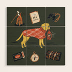 Vintage Camping Labrador Dog  Wood Wall Art Gallery Image 1