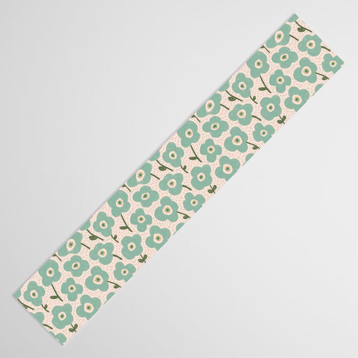 Little flowers aqua Table Runner Gallery Image 3