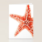 Coastal. Star Fish. Watercolor. Stationery Card Gallery Image 2
