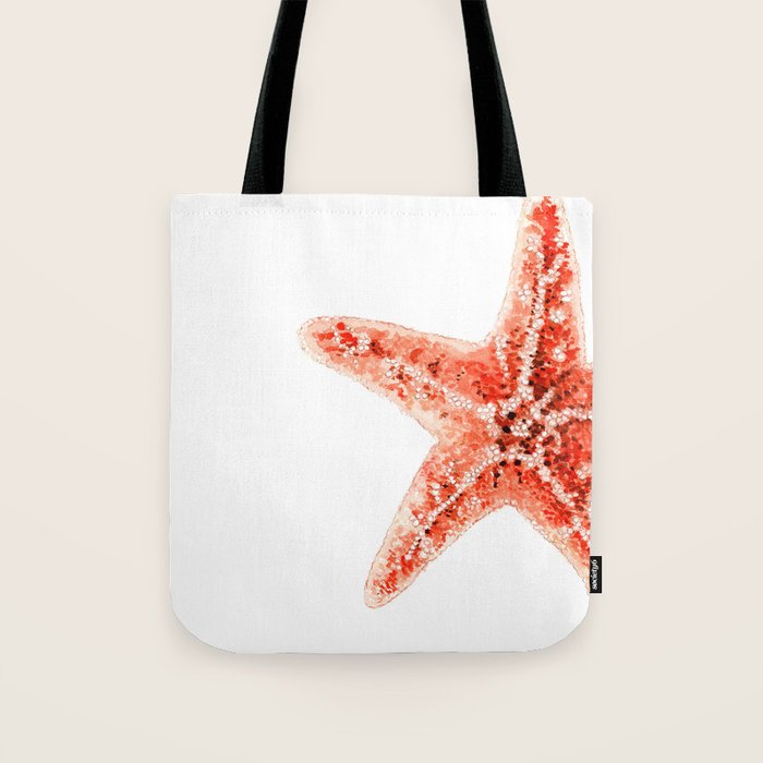 Coastal. Star Fish. Watercolor. Tote Bag Gallery Image 1