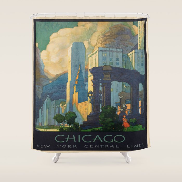 Vintage poster - Chicago Shower Curtain Gallery Image 1