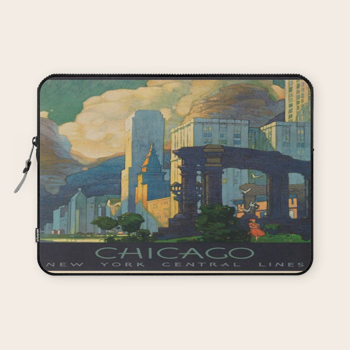 Vintage poster - Chicago Laptop Sleeve Gallery Image 1