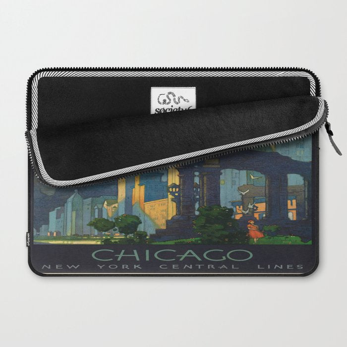 Vintage poster - Chicago Laptop Sleeve Gallery Image 2