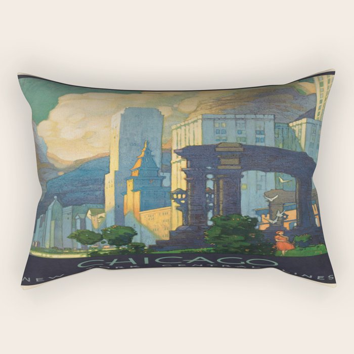 Vintage poster - Chicago Rectangular Pillow Gallery Image 2
