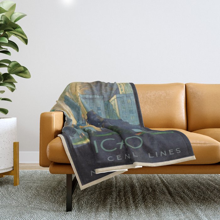 Vintage poster - Chicago Throw Blanket Gallery Image 1