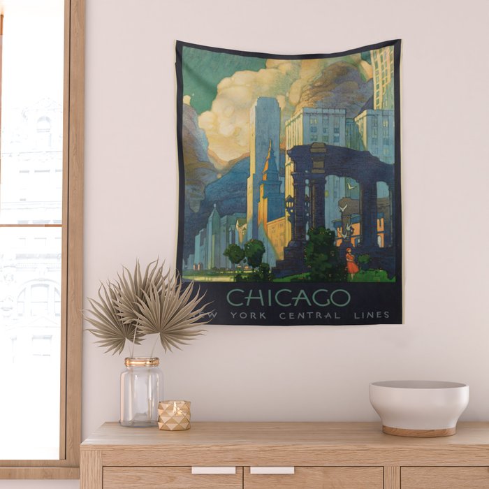 Vintage poster - Chicago Wall Tapestry Gallery Image 2