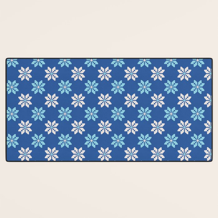 Contrasting Blues: Bethlehem Star Mosaic Desk Mat Gallery Image 3