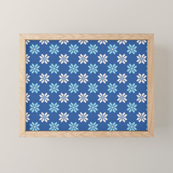 Contrasting Blues: Bethlehem Star Mosaic Mini Art Print Gallery Image 1
