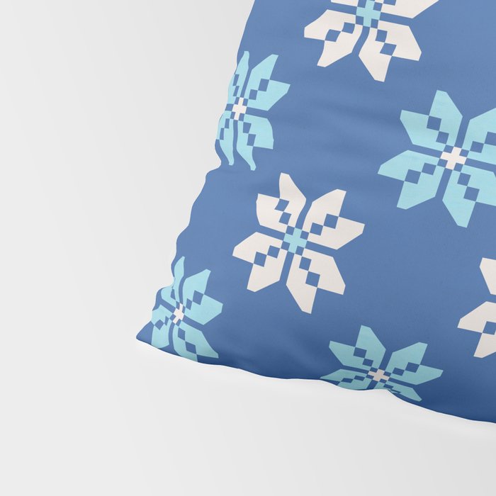 Contrasting Blues: Bethlehem Star Mosaic Pillow Sham Gallery Image 4