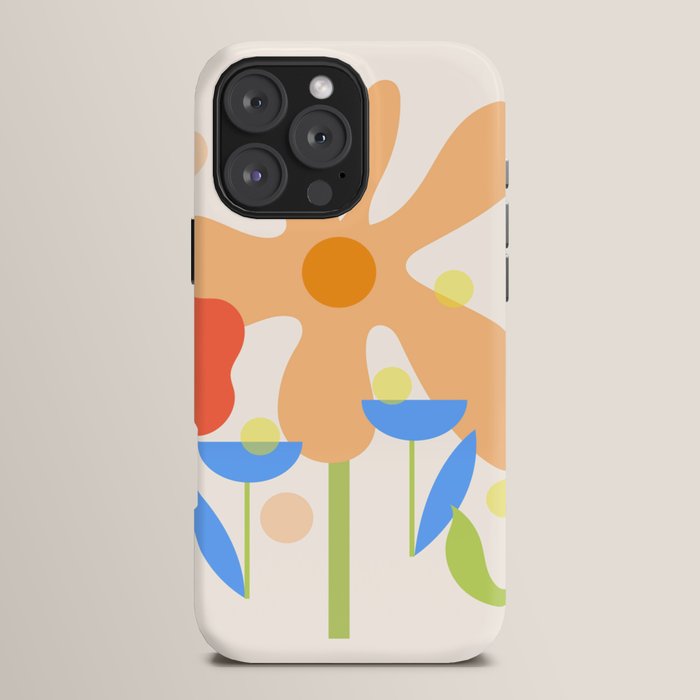 Abstract flowers composition in pink and blue iPhone Case Gallery Image 16