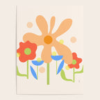 Abstract flowers composition in pink and blue Poster Gallery Image 4