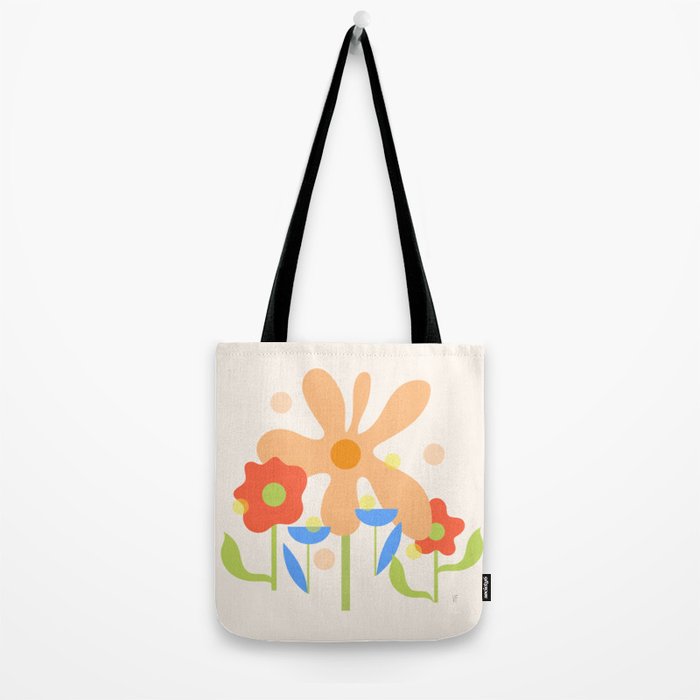 Abstract flowers composition in pink and blue Tote Bag Gallery Image 2