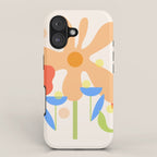 Abstract flowers composition in pink and blue iPhone Case Gallery Image 1