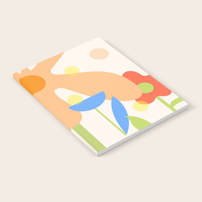 Abstract flowers composition in pink and blue Notebook Gallery Image 1