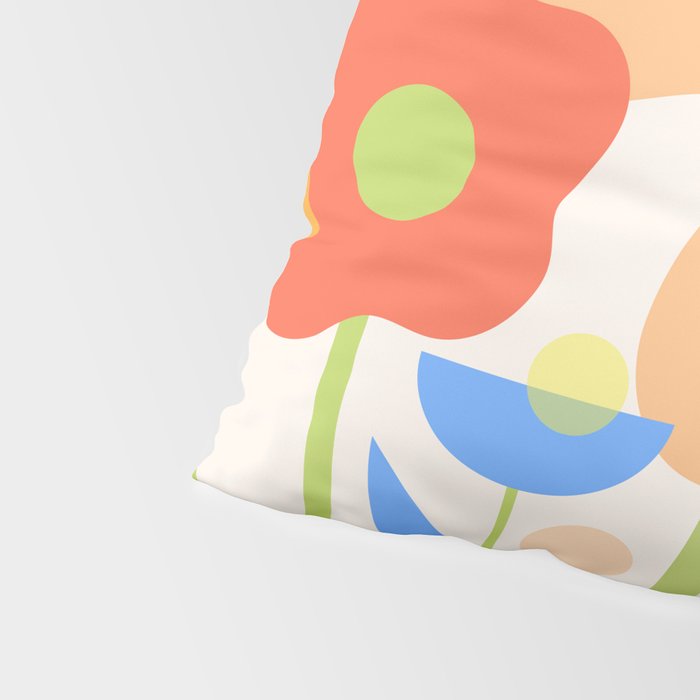 Abstract flowers composition in pink and blue Pillow Sham Gallery Image 4