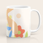 Abstract flowers composition in pink and blue Coffee Mug Gallery Image 1