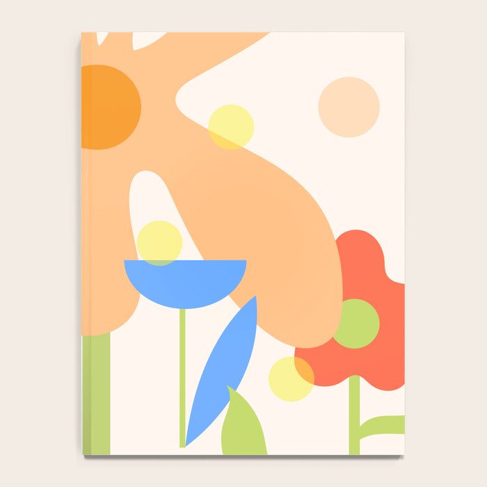 Abstract flowers composition in pink and blue Notebook Gallery Image 4