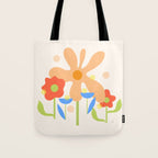 Abstract flowers composition in pink and blue Tote Bag Gallery Image 1