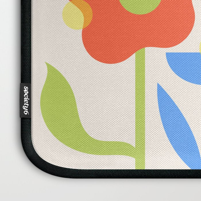 Abstract flowers composition in pink and blue Laptop Sleeve Gallery Image 3
