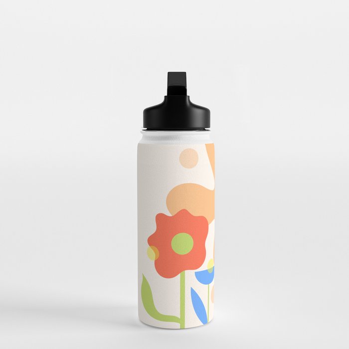 Abstract flowers composition in pink and blue Water Bottle Gallery Image 3