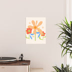 Abstract flowers composition in pink and blue Poster Gallery Image 2