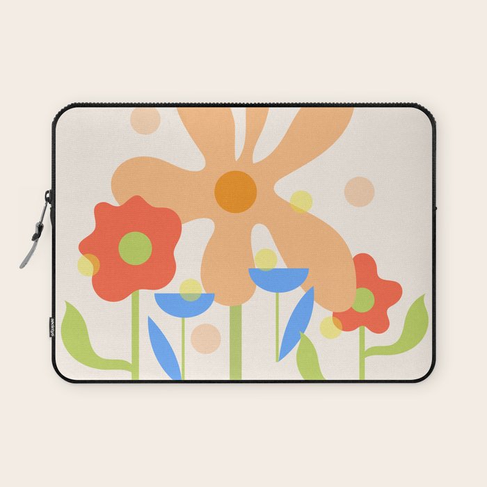 Abstract flowers composition in pink and blue Laptop Sleeve Gallery Image 1