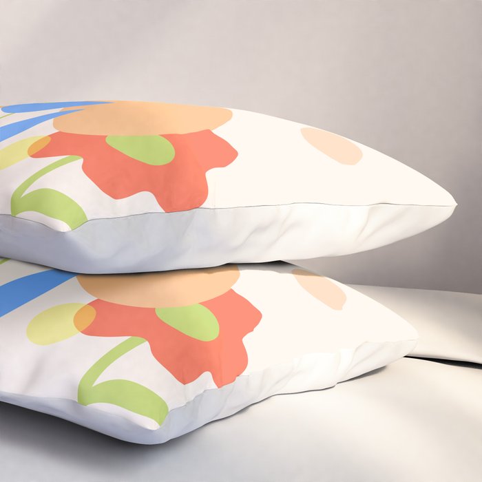 Abstract flowers composition in pink and blue Pillow Sham Gallery Image 3