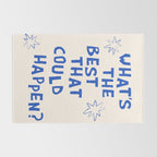 What's The Best That Could Happen in Blue and Linen White Rug Gallery Image 2