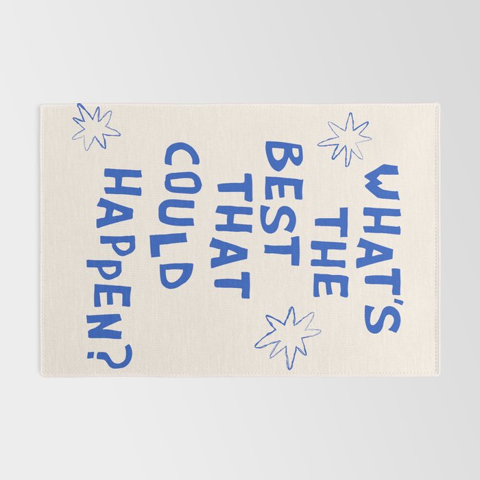 What's The Best That Could Happen in Blue and Linen White Rug Gallery Image 2