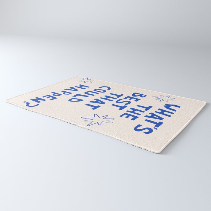 What's The Best That Could Happen in Blue and Linen White Rug Gallery Image 3