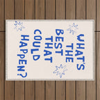 What's The Best That Could Happen in Blue and Linen White Outdoor Rug Gallery Image 1