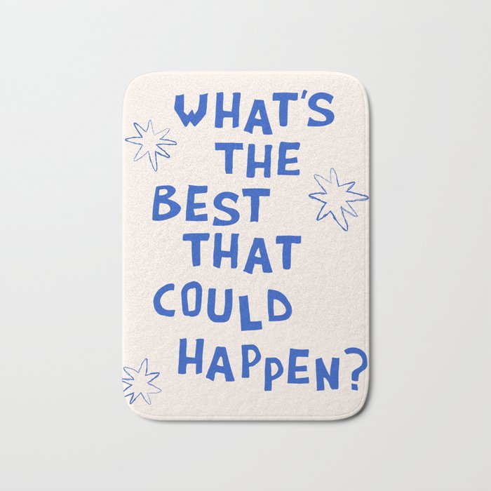 What's The Best That Could Happen in Blue and Linen White Bath Mat Gallery Image 1