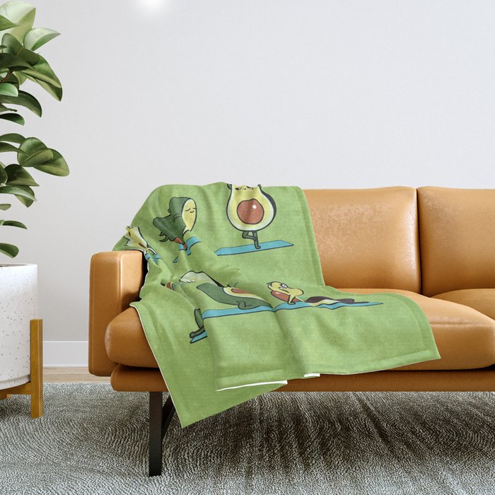 Avocado Yoga Throw Blanket Gallery Image 1