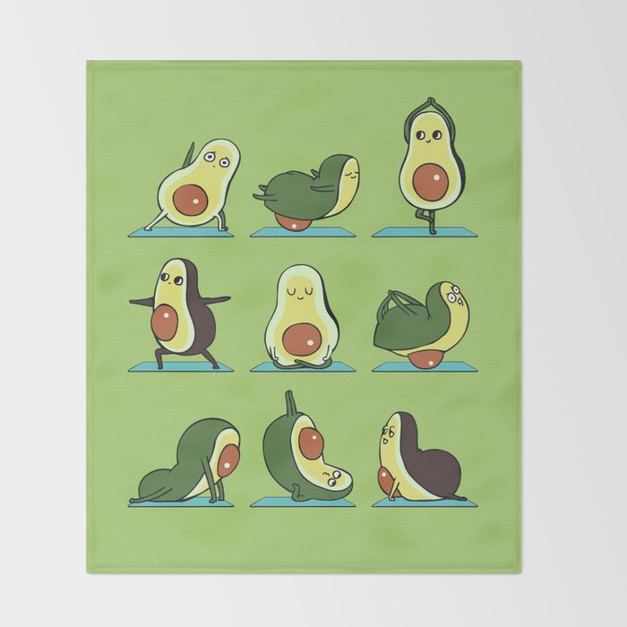 Avocado Yoga Throw Blanket Gallery Image 2